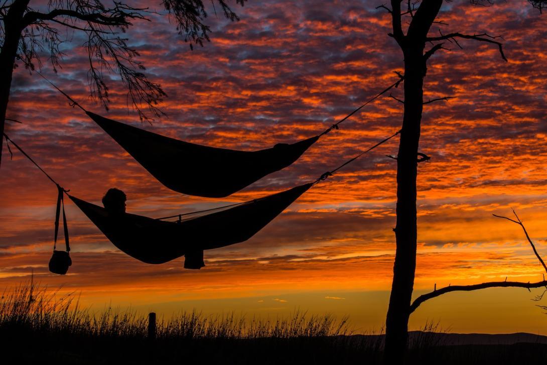 Hammocks at sunset